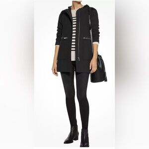 Maje Estrange Full Zip Hoodie Jacket‎ Leather Detail  Coat Sz. 40 US L